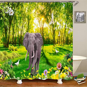 Rideau de douche Éléphant animal 150x180 cm