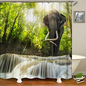 Rideau de douche Éléphant de forêt 150x180 cm