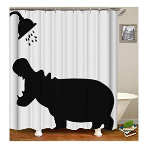 Rideau de douche Hippopotame couleuré 90x180 cm
