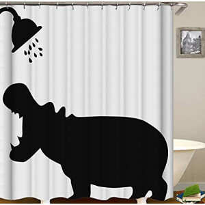 Rideau de douche Hippopotame 180x200 cm