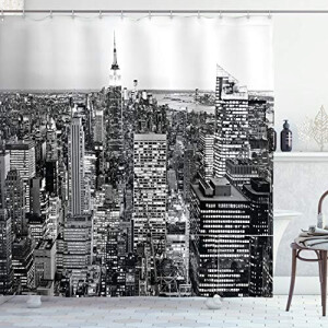Rideau de douche New York gris 175x240 cm