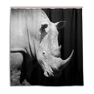 Rideau de douche Rhinocéros multicolore 168x183 cm