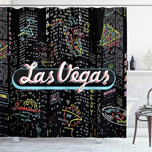 Rideau de douche Las Vegas multicolore 175x180 cm